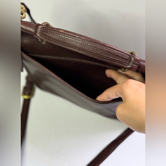 Vintage Coach Mahogany Brown Leather Willis Turnlock Shoulder Crossbody Bag 9927 - Picture 8 of 16